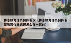 林志颖为什么娶陈若仪（林志颖为什么娶陈若仪陈若仪林志颖怎么在一起的）