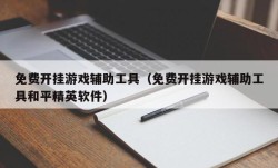 免费开挂游戏辅助工具（免费开挂游戏辅助工具和平精英软件）