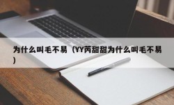 为什么叫毛不易（YY芮甜甜为什么叫毛不易）