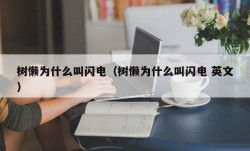 树懒为什么叫闪电（树懒为什么叫闪电 英文）