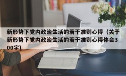 新形势下党内政治生活的若干准则心得（关于新形势下党内政治生活的若干准则心得体会300字）