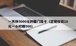 一天挣5000元的偏门路子（正规投资10元一小时赚500）