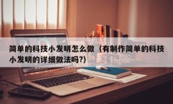 简单的科技小发明怎么做（有制作简单的科技小发明的详细做法吗?）