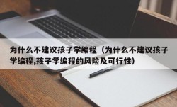 为什么不建议孩子学编程（为什么不建议孩子学编程,孩子学编程的风险及可行性）