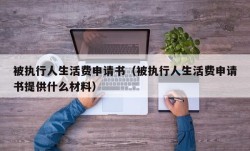 被执行人生活费申请书（被执行人生活费申请书提供什么材料）