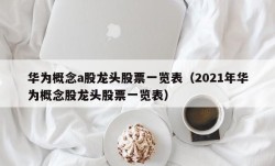 华为概念a股龙头股票一览表（2021年华为概念股龙头股票一览表）