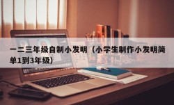 一二三年级自制小发明（小学生制作小发明简单1到3年级）