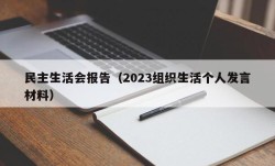 民主生活会报告（2023组织生活个人发言材料）