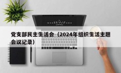 党支部民主生活会（2024年组织生活主题会议记录）