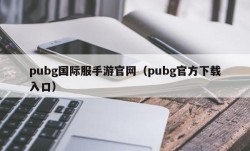 pubg国际服手游官网（pubg官方下载入口）