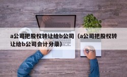 a公司把股权转让给b公司（a公司把股权转让给b公司会计分录）