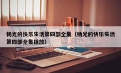 杨光的快乐生活第四部全集（杨光的快乐生活第四部全集播放）