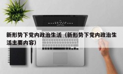 新形势下党内政治生活（新形势下党内政治生活主要内容）