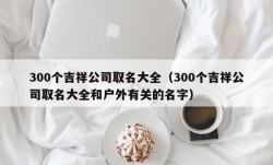 300个吉祥公司取名大全（300个吉祥公司取名大全和户外有关的名字）