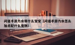 问道手游力水带什么宝宝（问道手游力水怎么加点配什么宠物）